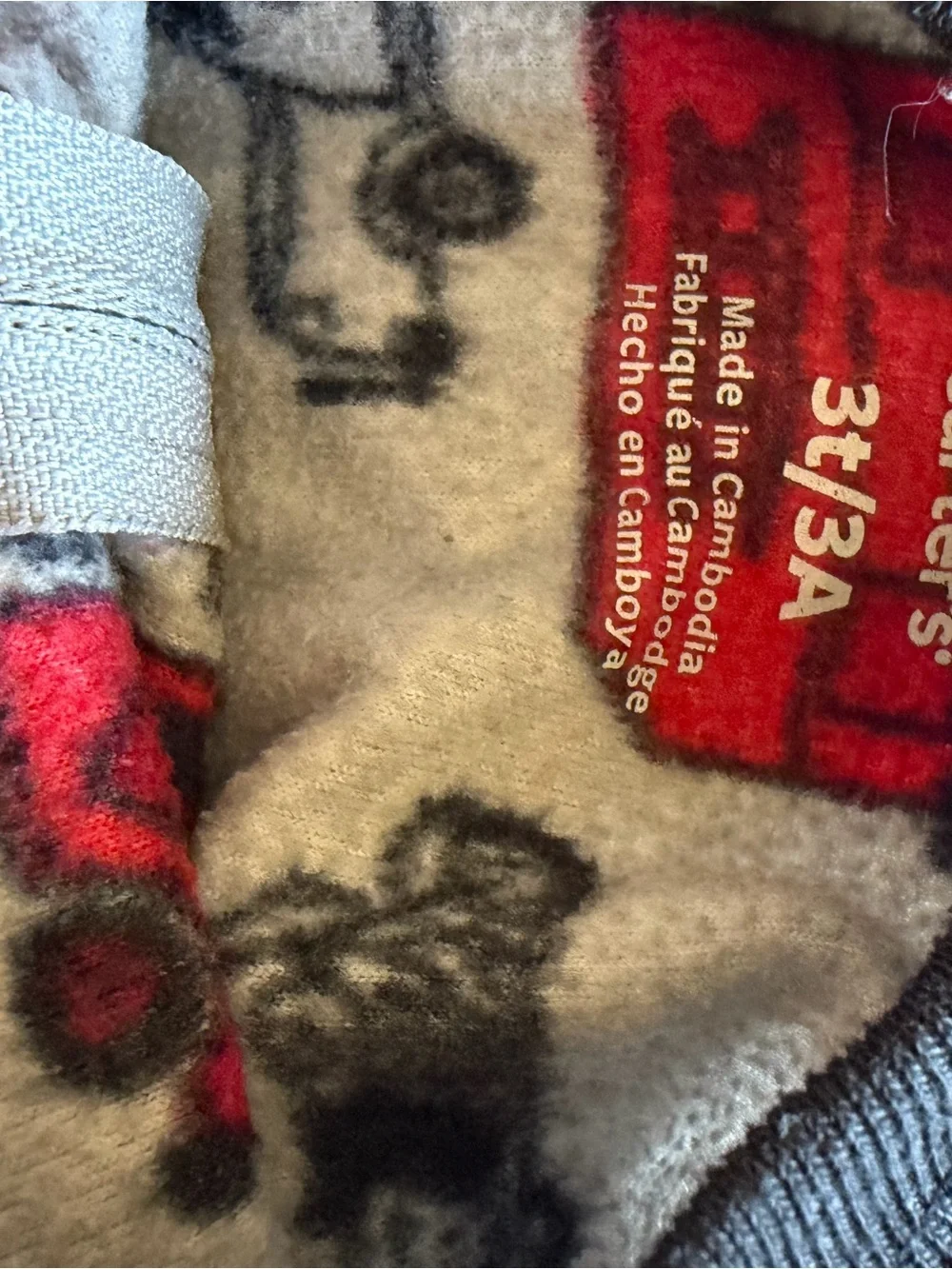 Carter's Gray Footed Pajamas with Red Fire Truck Print